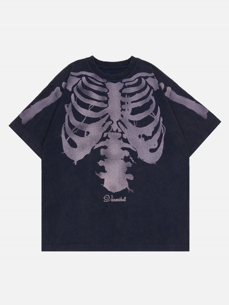 Noir  T Shirts Aelfric Eden Skeleton Print Tee - RMI-9211397